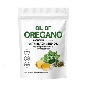 OIL-OF-OREGANO 180 Softgels Black Seed Oil Organic Herbal Supplement Nourishment - Picture 1 of 5