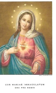 1957 HOLY VIRGIN MARY HOLY CARD PRINT IN ITALY - Foto 1 di 2