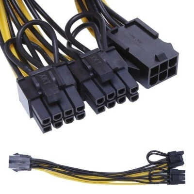 PCI-E 8-pin to 2 x (6+2) (6/8 pin) Power Splitter Cable PCI Express CPU Video - Image 1 of 4