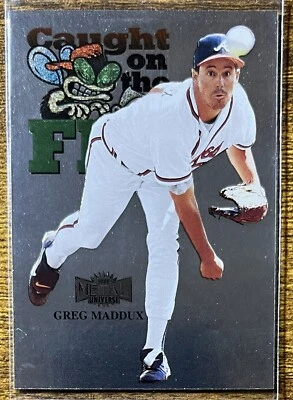 GREG MADDUX 1999 METAL UNIVERSE #243 CAUGHT ON THE FLY HOF FREE SHIPPING! - Image 1 of 2
