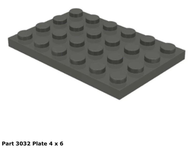 Lego 1x 3032 Dark Gray Plate 4 x 6 AT-TE 4482 - Image 1 of 1