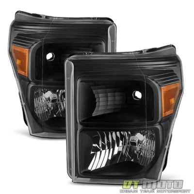 Blk 2011-2016 Ford F250 F350 F450 Super Duty Headlights Signal Lamps Left+Right - Image 1 of 4
