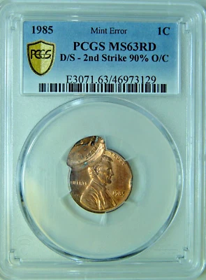 Rare 1985 Lincoln Penny ***Double Struck*** PCGS MS63RD SN. 326 - Image 1 of 2