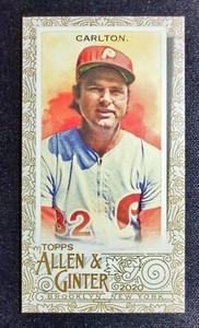 2020 Topps Allen & Ginter #60 Steve Carlton Gold Border Mini Parallel - Phillies