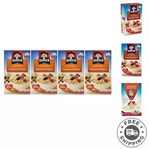 Whole Grain Instant Oatmeal Cinnamon & Spice - 8-Count or 4 Boxes for Easy Meals - Picture 1 of 12