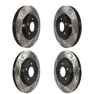 For Ford Mustang Front Rear Coated Drilled Slotted Disc Brake Rotors Kit - Picture 1 of 14