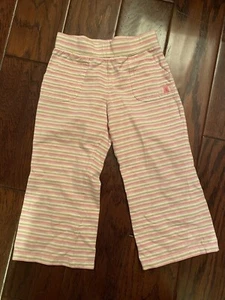 Girls Carters Size 5 Pink/creme/brown Striped Pants - Picture 1 of 3