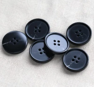 40 Pcs Black Resin Suit Buttons 1 Inch 4-Hole for Overcoats Crafts - Picture 1 of 1