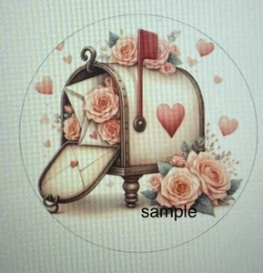 VALENTINE'S DAY MAILBOX ROSES ENVELOPE LABELS STICKERS SEALS FLORAL PARTY FAVORS - Picture 1 of 1
