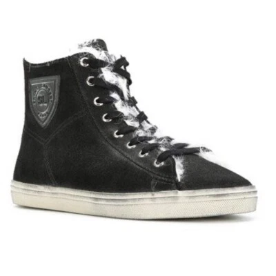 Zapatilla deportiva alta Saint Laurent Rivington logo gamuza y piel negra IT 37.5 US 7.5 Foto 1 de 4