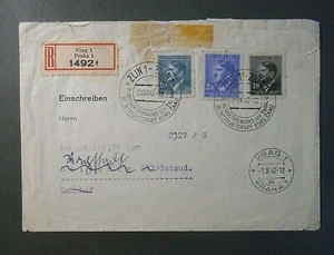 GERMANIA ,GERMANY REICH 1942 Boemia/Bohmen & Moravia Hitler 3V.su lettera PRAGA - Picture 1 of 2