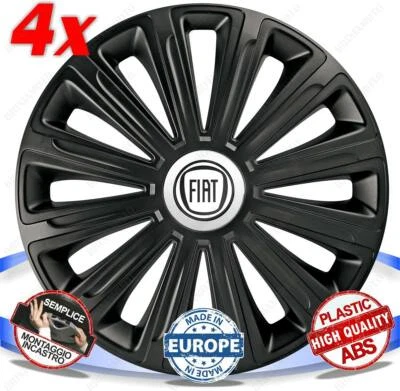 SET 4 BORCHIE RUOTA COPRI CERCHI CALOTTE 15 TREND BLACK PER FIAT STILO Foto 1 de 3