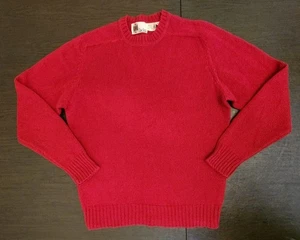 Vntg JACKS 100% Shetland Wool Knit Sweater Womens LARGE WINE RED Crewneck EUC - Picture 1 of 14