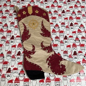 Calza di Natale - Stivali da cowboy western in feltro stella solitaria - 18,5" - Foto 1 di 5