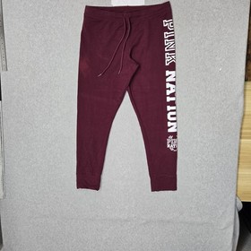 PINK Victoria's Secret Women Activewear Pants M Burgundy Graphic PINK NATION