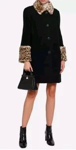 Abrigo Bouclé Kate Spade Estampado Leopardo Imitación Piel Talla 4 - Imagen 1 de 10