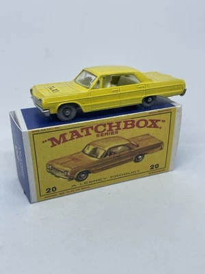 Vintage Lesney Matchbox 20 Custom Chevrolet Impala Taxi Cab Grey Wheels Repro Bx - Image 1 of 4