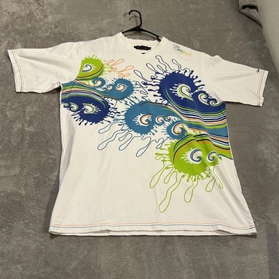 Camisa Coogi Para Hombres 2XL Blanca Multicolor Gráfico Cuello en V Ropa de Calle Estampado Abstracto Foto 1 de 4