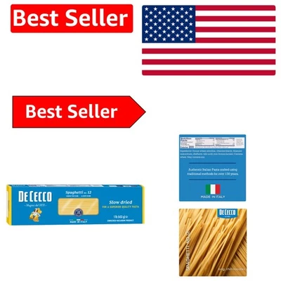 Espaguete italiano autêntico nº. 12, 16 Oz - Delícia de trigo duro seca lenta - Imagem 1 de 4
