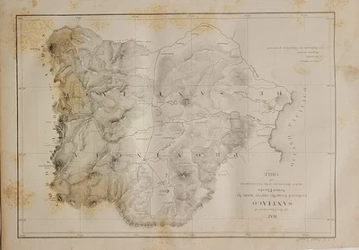2 mapas 2 impresiones Santiago ciudad provincia Chile EE.UU. Astrón Naval. Expedición 1855 Foto 1 de 4