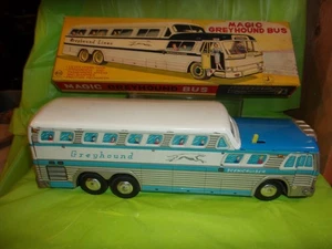 VINTAGE RARE KTS "MAGIC GREYHOUND SCENIC CRUISER" FRICTION TOY BUS & BOX MY#3 - Photo 1 sur 14