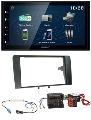 Kenwood 2DIN Bluetooth MP3 USB DAB Autoradio für Audi A3 8P 2003-2012 Aktivsyste - Bild 1 von 4