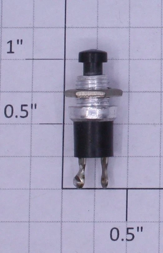 Interruptor pulsador momentáneo negro Radio Shack 275-1547 SPST N.O. Foto 1 de 1