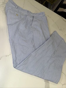 Polo Ralph Lauren Hose Herren 36/32 blau weiß Seersucker gestreift Baumwolle klassisch - Bild 1 von 8