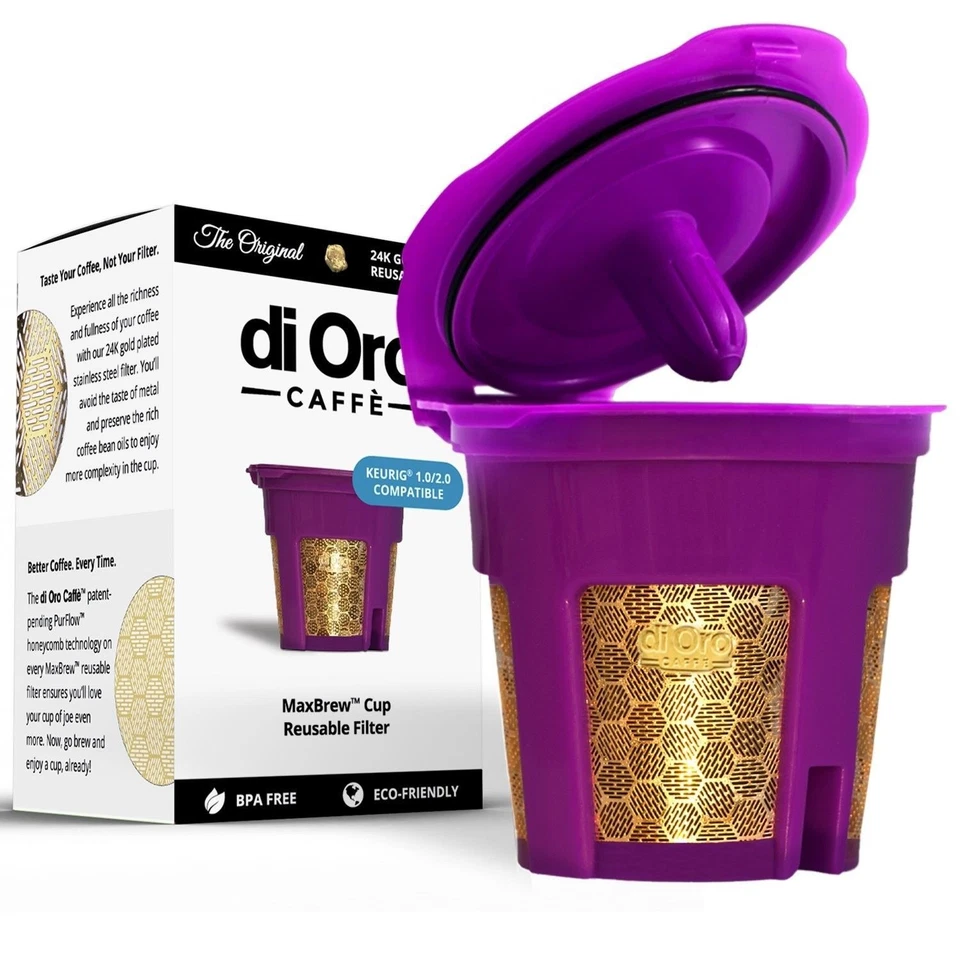 MaxBrew 24k Gold K-cup Reusable Filter for Keurig 2010 Small Single Original