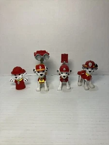 Spin Master Paw Patrol Marshall Pup Dog Puppy Figure Toy Lot Of 4 - Picture 1 of 2