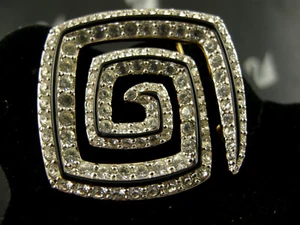 SIGNIERTE SWAROVSKI PAVE' KRYATALE ABSTRAKTE ANSTECKNADEL / BROSCHE NICHT MEHR ERHÄLTLICH NEU  - Bild 1 von 5