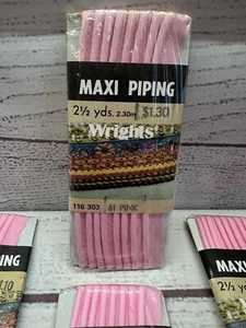 Wrights Maxi Piping - 61 Pink - 2 1/2 yds each - lot of 10 - Picture 1 of 5
