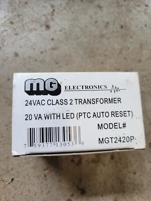 MG ELECTRONICS MGT2420 CLASE 2 TRANSFORMADOR 24VAC 20VA Foto 1 de 3