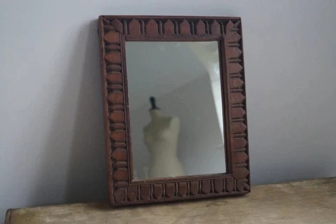 Old Indian Vintage Mirror Reclaimed Antique Mirror Frame Furniture Home Decor Cover