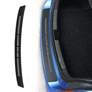 Black Carbon Fiber Rear Trunk Bumper Guard Decal Sticker Protector Accessories - Imagen 1 de 13