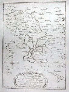Antique map, Bellin, Carte du lac de Mexico et de ses environs - Picture 1 of 1