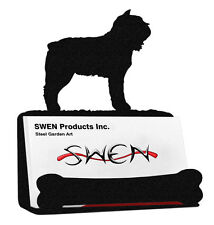 Swen Products Bouvier Des Flandres Dog Black Metal Business Card Holder