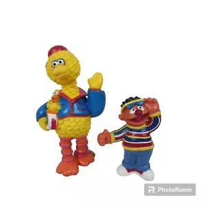 Vintage Big Bird And Ernie PVC Figure Boombox Backwards Hat Shades Cake Toppers - Picture 1 of 4