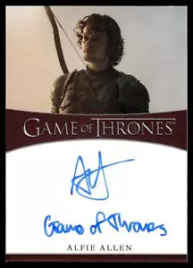 GAME OF THRONES IRON ANNIVERSARY Alfie Allen "GAME OF THRONES" AUFSCHRIFT AUTO - Bild 1 von 2