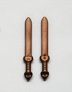 2 X Gladius Sword Bronze Playmobil Roman Greek Weapons Tribune Legionary W94 - Picture 1 of 3