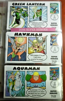 2006 Set of 20 SUPER HEROES Collins Hand Painted First Day Covers - Image 1 of 4