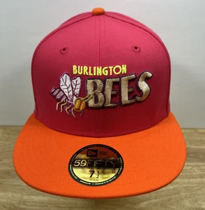 New Era 59FIFTY Burlington Bees Pink Neon MLB Fitted Hat 7 1/2 - Picture 1 of 9
