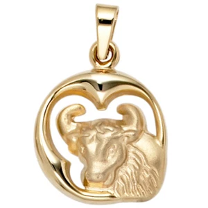 Ciondolo Jobo segno zodiacale Toro 375 oro giallo opaco ciondolo segno zodiacale - Foto 1 di 1