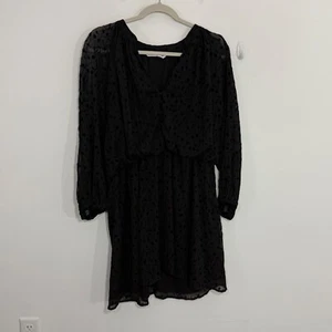 Zara Womens Dress XL Black Floral Chiffon Balloon Sleeve Whimsigoth Fairy Grunge - Picture 1 of 16