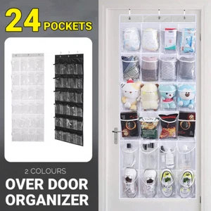 24 Pockets Hanging Shoe Storage Over The Door Shoe Organizer Shoe Rack Holder AU - Picture 1 of 14