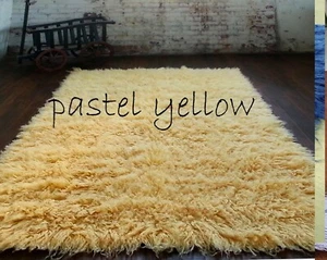 STYLISH 3x5 FLOKATI RUGS ASSORTED COLORS | THICK 3.5" WOOL PILE | WOOL AREA RUGS - Picture 1 of 22