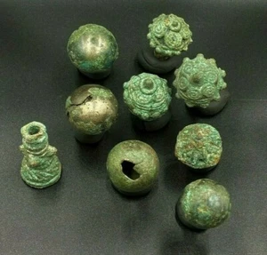 Antique Vintage Greek Jewelry Bronze Ornaments Bead Pendant - Zdjęcie 1 z 12