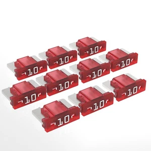 10 Stück Mini LP Sicherungen 10 A Ampere Flachstecksicherungen Low Profile rot - Bild 1 von 4