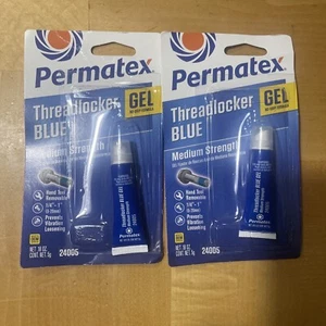2-Pack Permatex 24005 Medium Strength Threadlocker Blue Gel Squeeze Tube, .18 oz - Picture 1 of 2