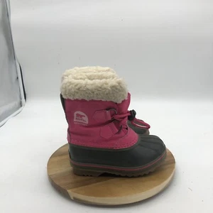 Sorel Yoot Pac Snow Boots Toddler Girls 10 Pink Winter Shearling Lined - Picture 1 of 8